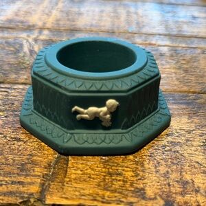 Rare Vintage Green Wedgwood Cherub Tea Light Holder